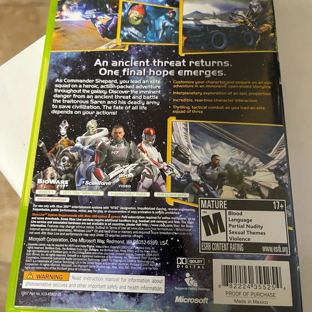 Xbox‎ 360 Mass effect video game